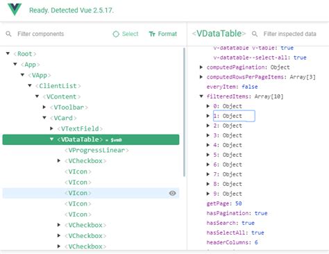 Data tables Component — Vuetify.js.